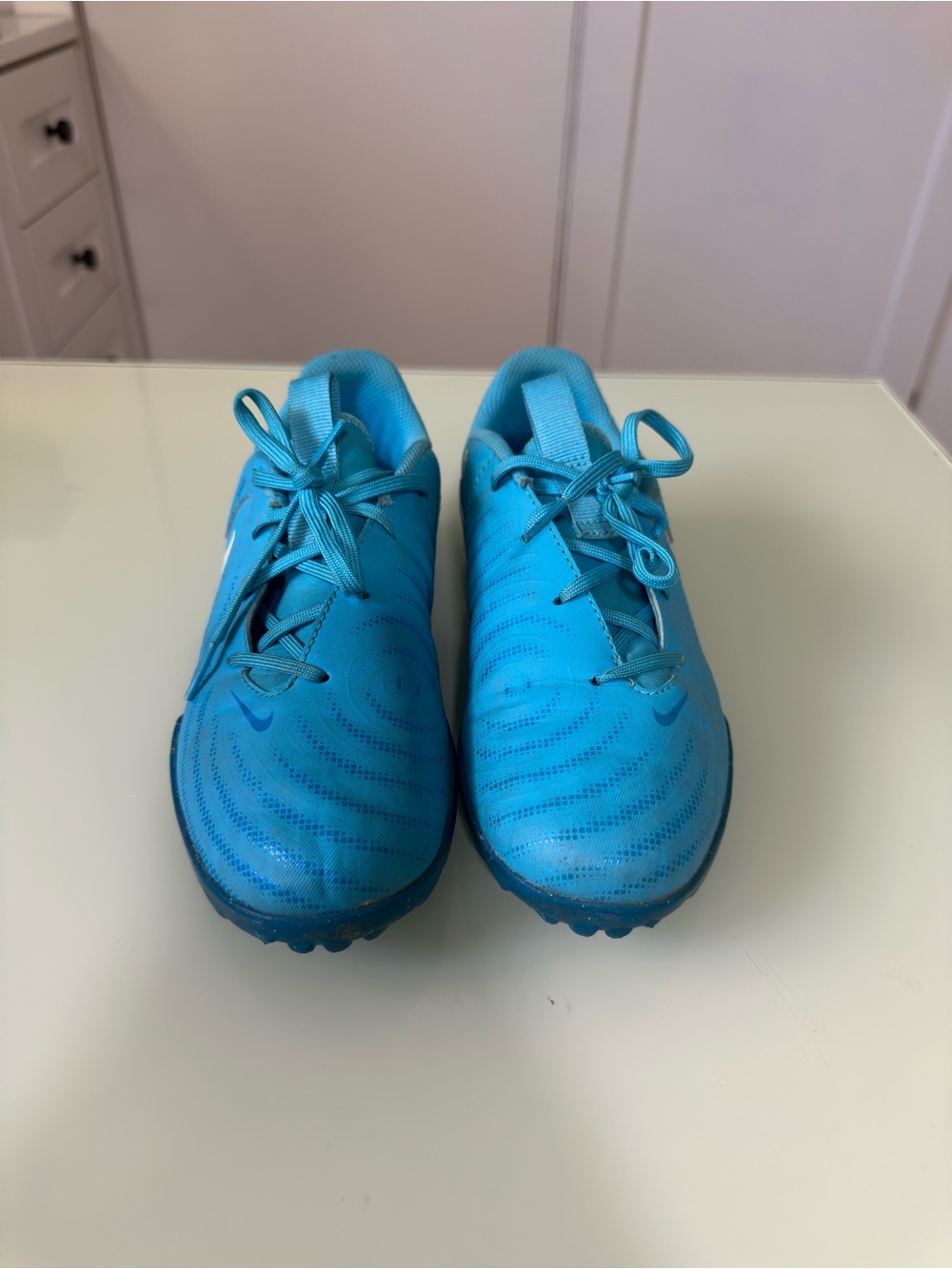 Nike Kids' Turquoise Blue Soccer Sneakers